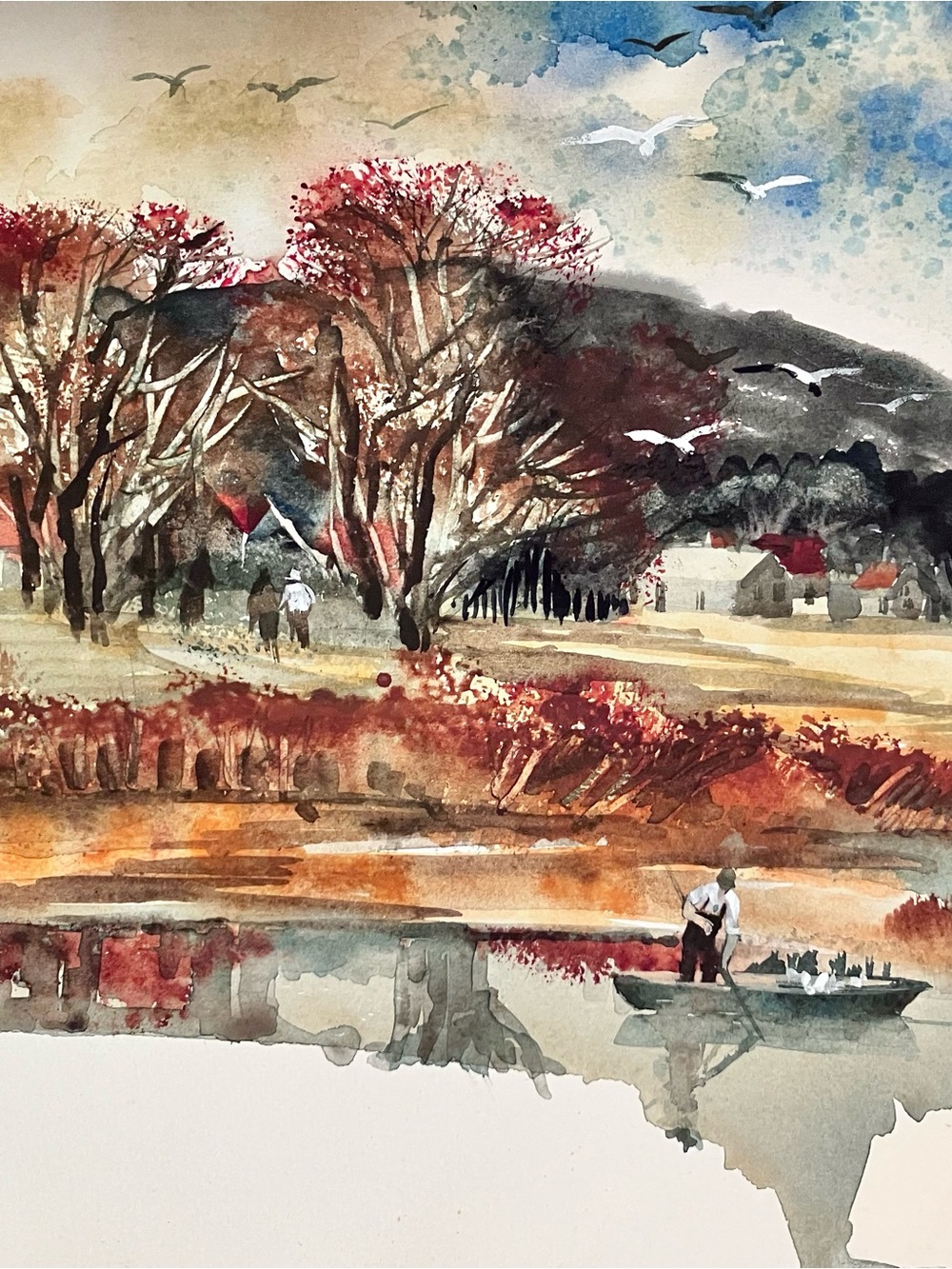 BRUCE SPICER (1939-1994) Vintage Watercolor / CALIFORNIA Artist 11x15 LANDSCAPE